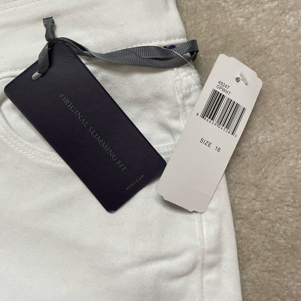 NYDJ Original Slimming Fit Pants Optic White Ankle Sz 16 Lift+tuck Tech NWT - Picture 4 of 13